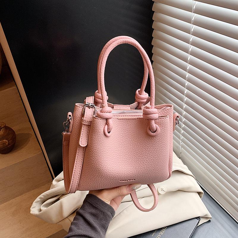 

2025 Minimalist Korean Style Lychee Grain Handbag - Women s High-End Casual Crossbody Bucket Bag New Low Price High Quality рожевий
