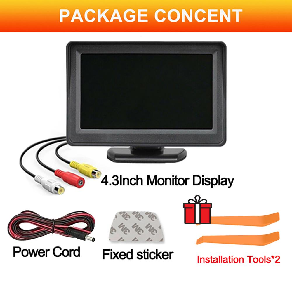 Rear View Camera for Vehicle 4.3Inch Monitor Screen Reversing Camera for Car Dvr Parking System Car Assecories Free Crowbar Tool