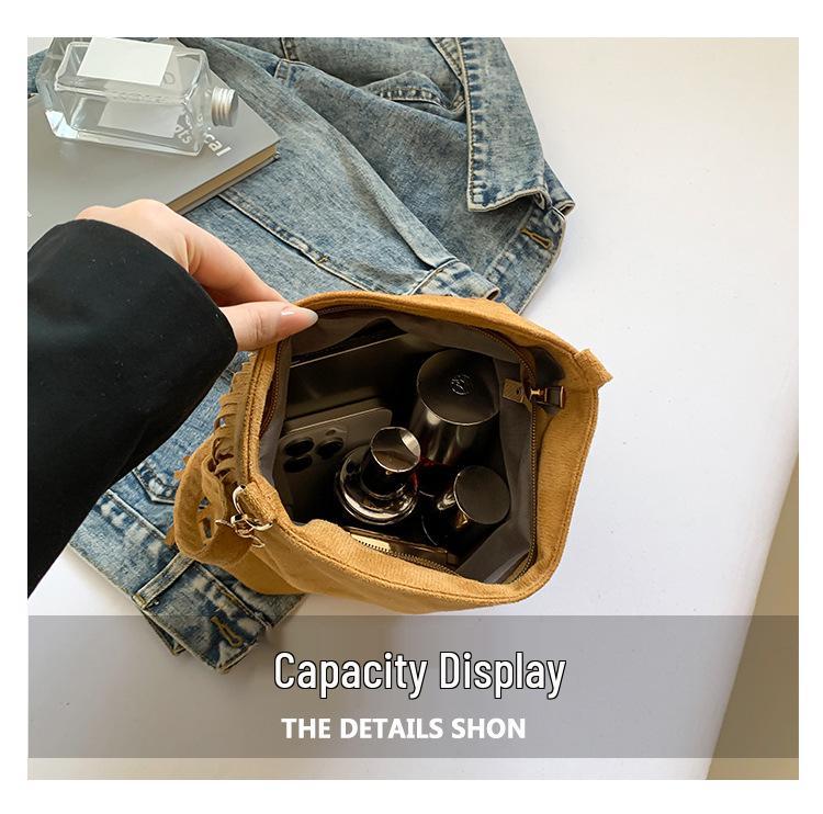 Women's Vintage Suede Tassel Crossbody Bag - Large Capacity and Fashionable (2025)