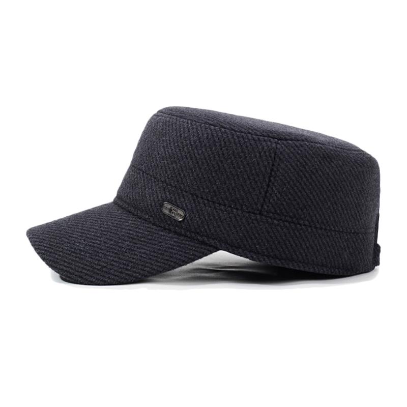 Autumn Winter Middle-Aged S Flat Cap Men' Outdoor Warm Cotton Hat Coldproof Ear Protection Cap