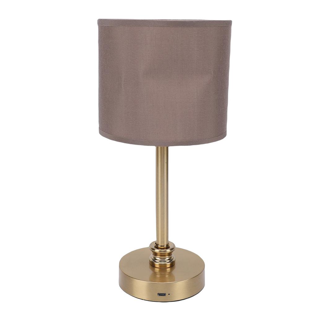 Cordless Fabric Table Lamp USB Rechargeable Bedside Table Lamp for Bedroom Touch Control Iron Aluminum Alloy