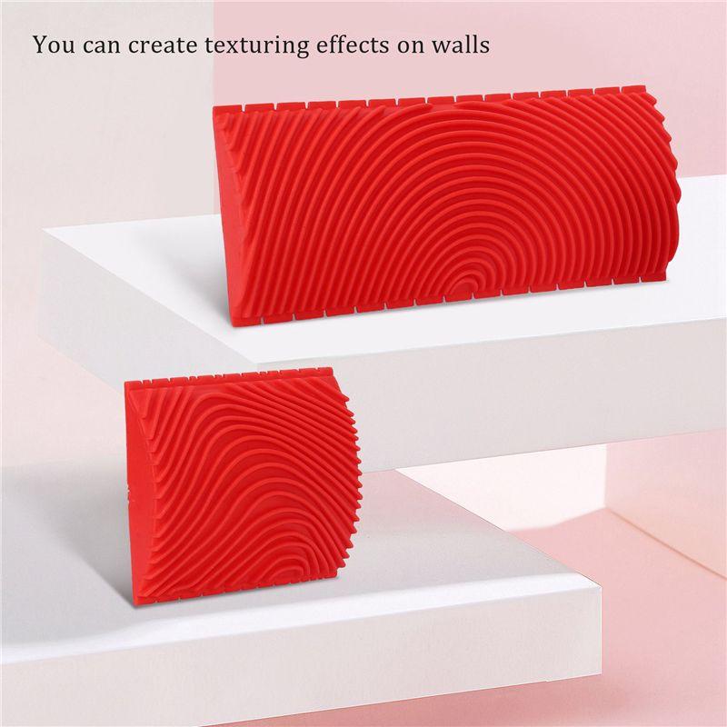 ABUL-8PCS 3 Inch 6 Inch Imitation Wood Grain Paint Roller Brush Wall Painting Tool Sets Wall Texture Art Painting Tool Set