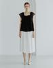 G Mar Tuck Banding Skirt White Black