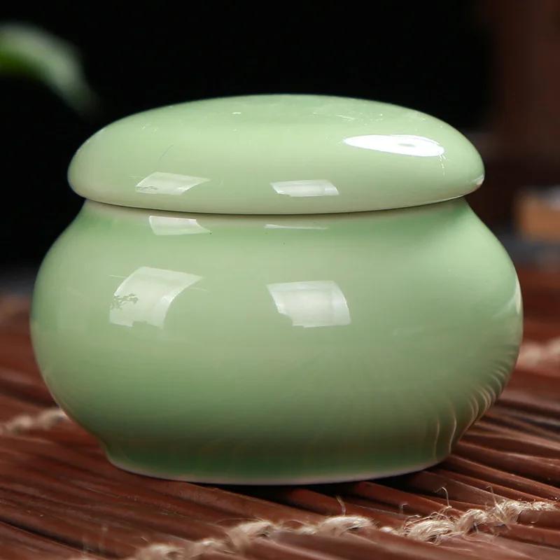 8 Colors Mini Tea Box Glazed Ceramic Jar Storage Boxes Pottery Airtight Coffee Kitchen Food Pots Ointment