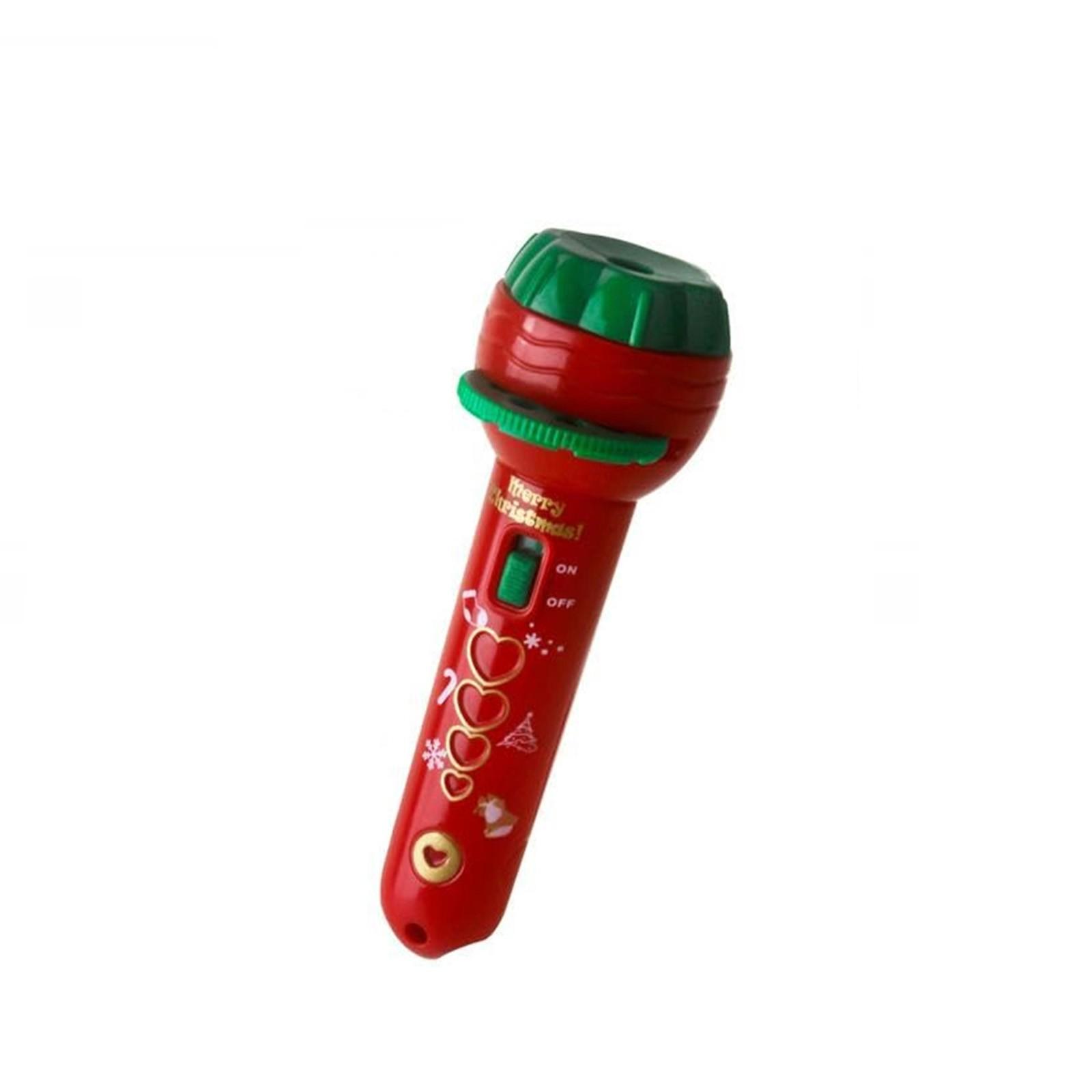 Christmas Projection Flashlight Toy with Built-in Button Battery Holiday Light Projector for Indoor Use Kids Gift One Size