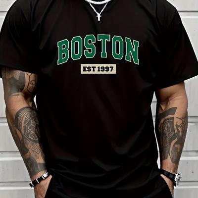 2025 Léto Nové Boston EST 1997 Vintage Grafické Tričko Pánské Oblečení Bavlna Pánské a Dámské Vysoce Kvalitní Tričko Streetwear