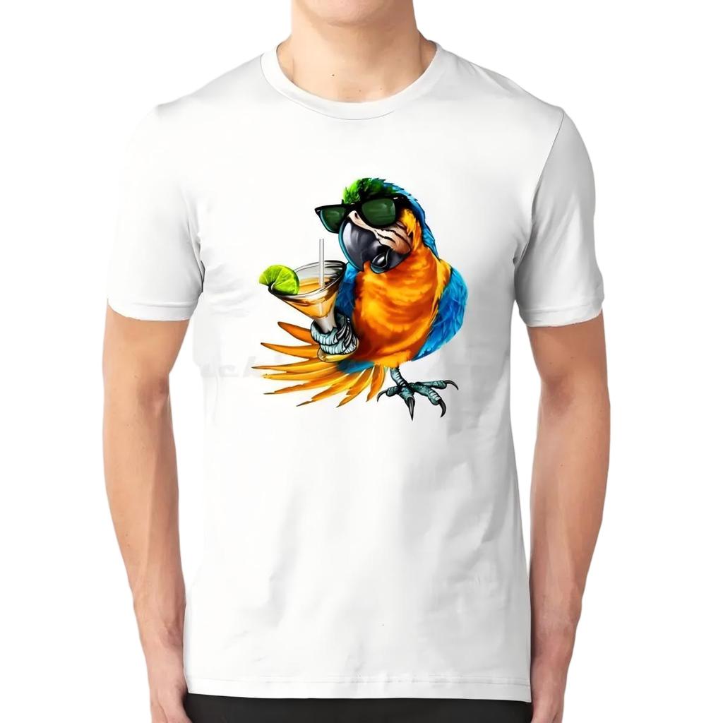 Cool Parrot with Cocktail Vacation T-Shirt