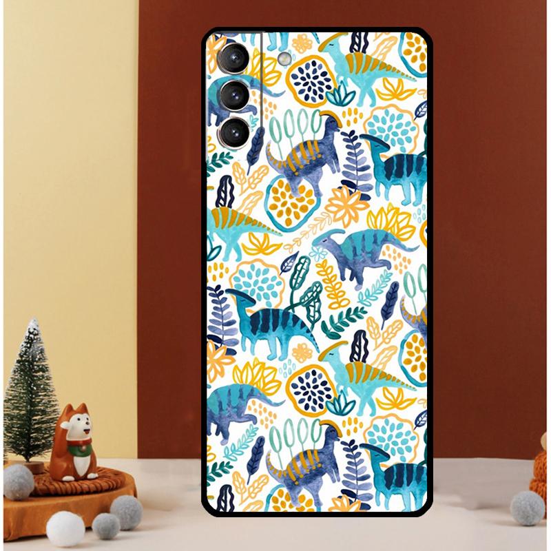 Cute Dino Dinosaur Case For Samsung Galaxy S25 S26 Ultra S20 S21 S22 S23 S24 Ultra S10 Plus S25 FE Cover Funda