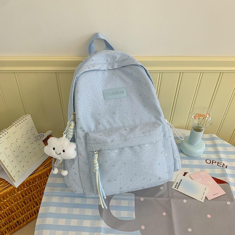 Schoolbag Japanese Ins New Fresh and Sweet Star Schoolbag Large Capacity Lightweight Backpack Junior High School Student Backpack