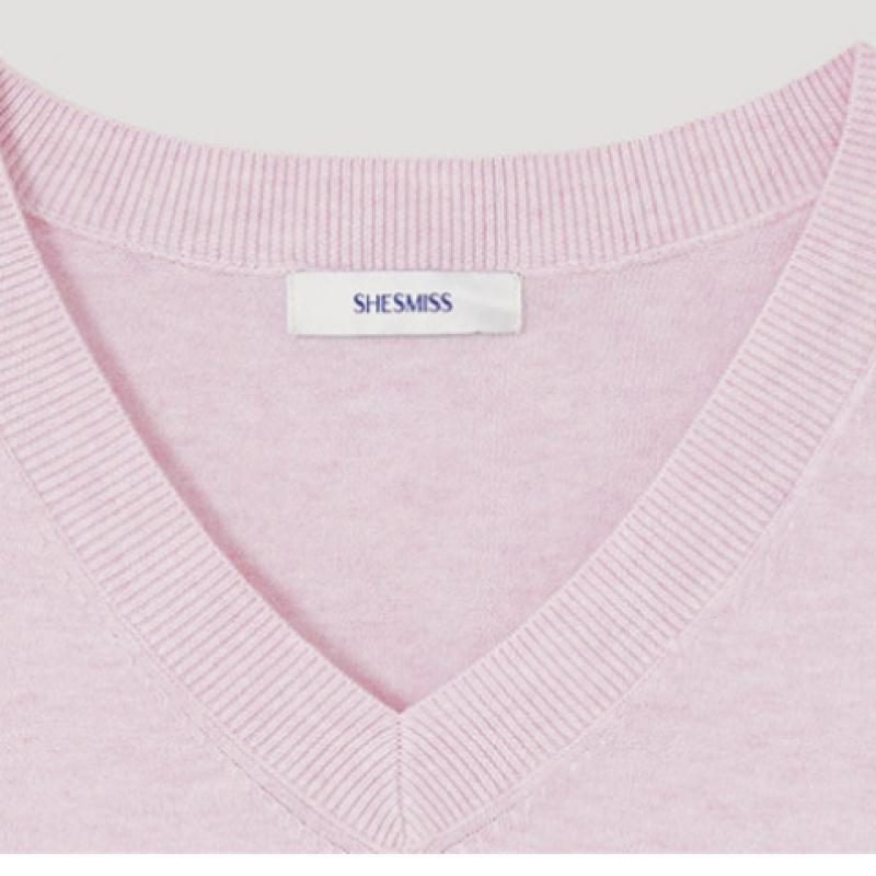  She S miSS  baSic V Neck Knit SSkpop12050 lV