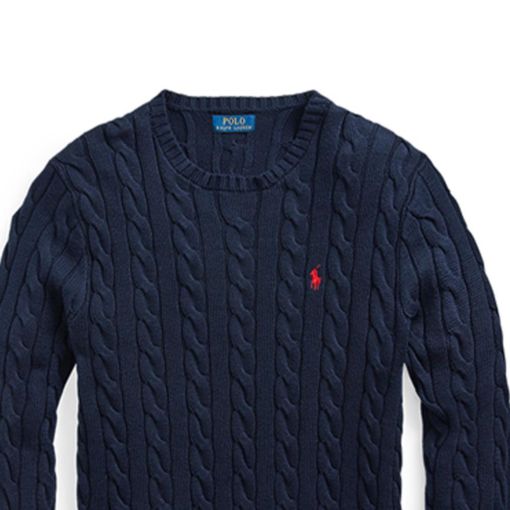 Polo Ralph Lauren Micro Logo Casual Cable Knit Cotton Sweater Men Sweater Blue MNPOSWE16820218-400