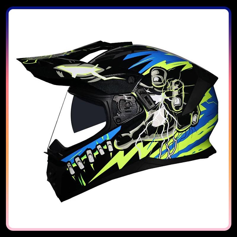Off Road Capabilities Motorcycle Full Helmet Dual Lens Motocross Helmet Dirt Bike Racing Helmet Dirtbike DOT Enhanced Safety