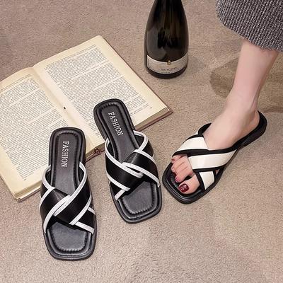 Slippers Women's Summer Wear 2025 New Versatile Internet Celebrity Soft Bottom One-word Drag Non-slip Flat Bottom Cool Slippers Ins Tide