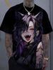 Cartoon Tattoo Meisje Patroon 3d Geprint Heren T-Shirt Oversized Sweatshirt Voor Mannen Bad Girl Harajuku Top Korte Mouw T-Shirt