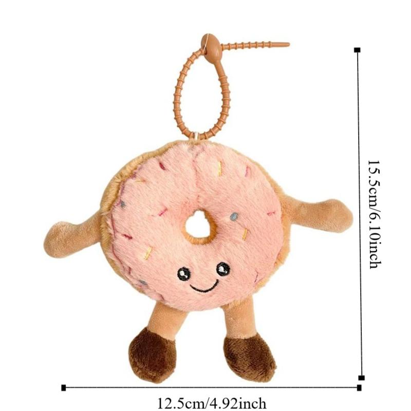 Cartoon Simulation Donut Plush Pendant Doughnut Donut Plush Keychain  Backpack Ornaments