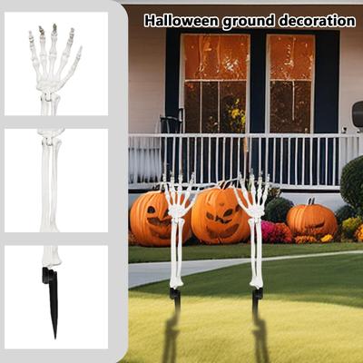 Estacas de Esqueleto de Halloween Esqueleto de Halloween Fantasma Realista Adereços de Cemitério Braço à Prova d'Água Para Caminho da Frente Chão Jardim