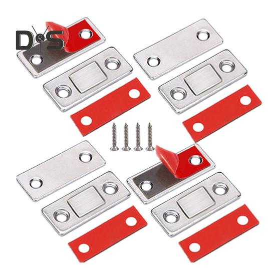 6/10/15Pcs Invisible Cabinet Door Magnet with Screw Ultra-Thin Stainless Steel No Drilling Adhesive Magnetic Drawer Closet Sliding Door Catch Latch