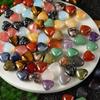 15mm Amethyst Rose Quartz Heart Pendant Jewelry with Horizontal Hole for DIY Crafts