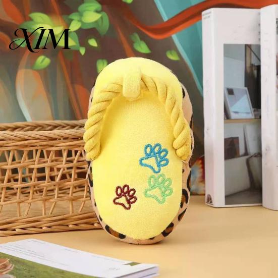 Puppy Teething Toys Slipper Dog Toys, Squeaky Crinkle Plush Toy for Small Medium Teeth Cleaning Dogs Dogs, Cute Shape Interactive Chew Boredom Relief