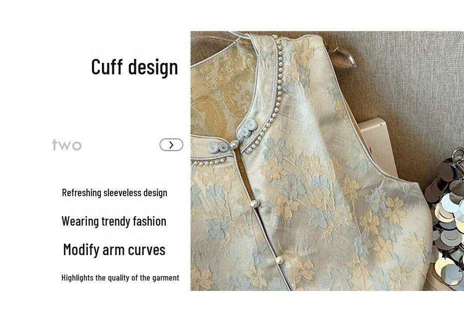 Double-Sided Layered Chinese Style Jacquard Vest for Middle-Aged & Elderly - Spring Qipao Vest