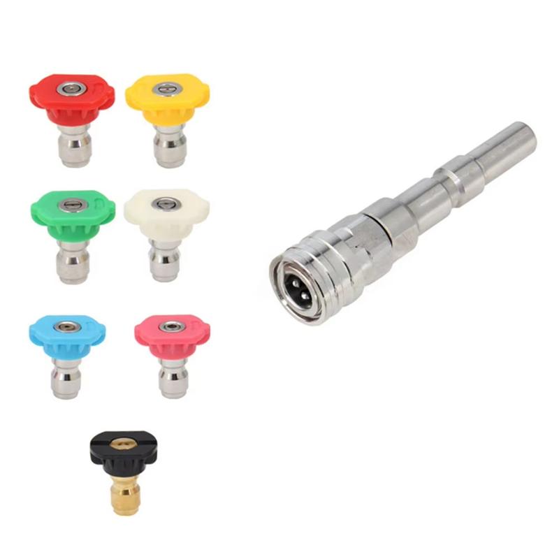 AT19-Car Wash Water Adapter R For Nilfisk KEW ALTO WAP CALM To 1/4" Quick Connect With Spraying Nozzles
