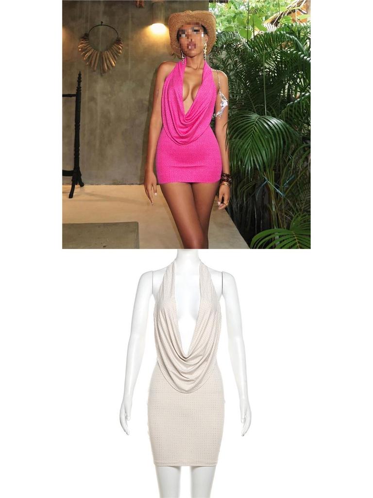 Sexy ärmelloses Bodycon-Kleid mit Neckholder und Rückenausschnitt im europäischen und amerikanischen Stil für Damen