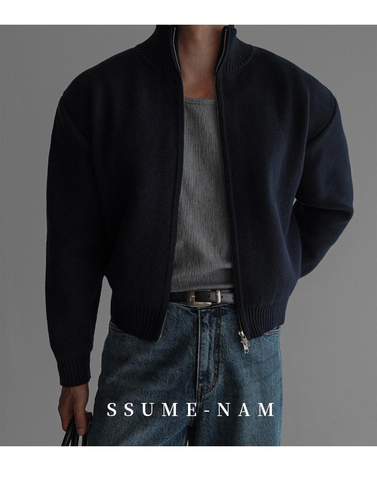 Herren Hochwertiger Strick-Reißverschluss-Cardigan im faulen Stil - Herbst/Winter Lockerer Freizeitpullover
