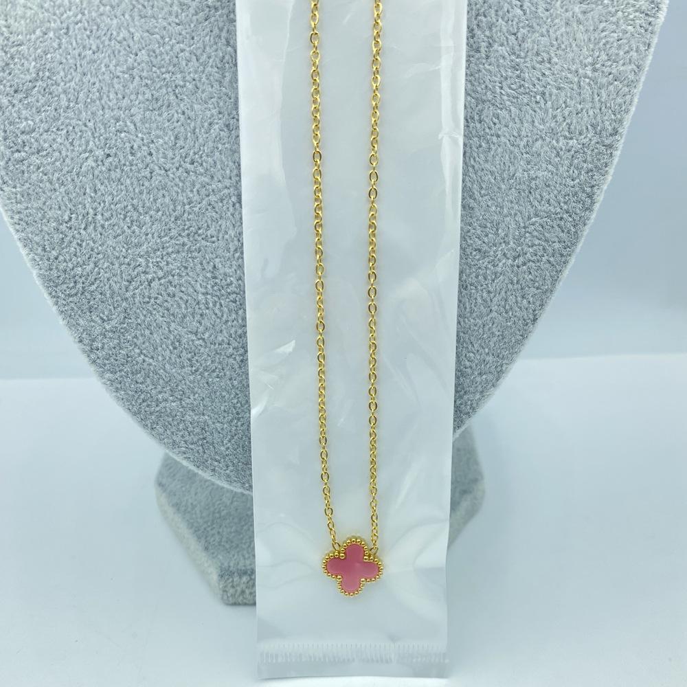 15MM Titanium Steel Four-leaf Clover Single Necklace Does Not Lose Color Ladies High-grade Necklace