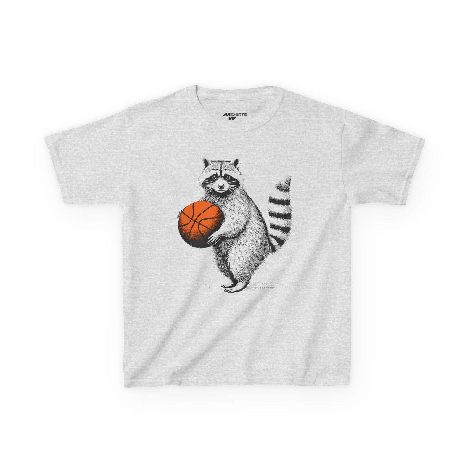 Kids Raccoon Basketball Tee, Sports Animal Graphic Shirt 4XL