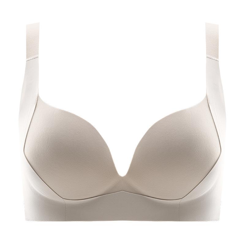 Thin seamless underwear women's big breasts show small and thin upper support secondary breasts autumn and winter new breathable adjustment bra cover