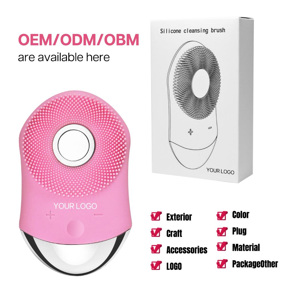 Silicone Waterproof Rechargeable Electric Face Wash Brush with Heating Modes Electric Facial Cleansing Brush Face Cleaner