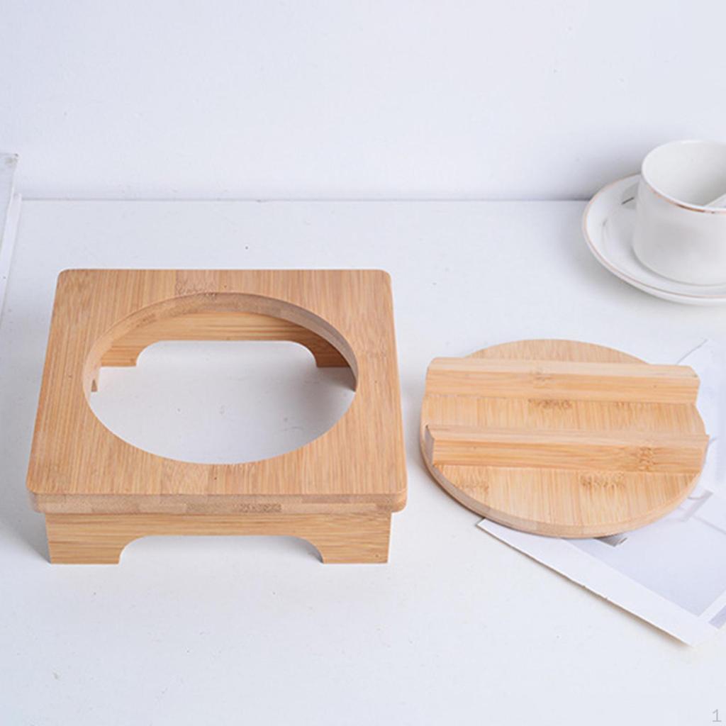 Bamboo Trivet Mat, Heat Resistant Non Slip Kitchen Wood Pads for Teapot,