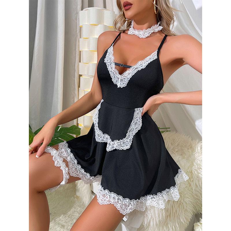 Exotic Open Style Hot Mini Skirt Cosplay Erotica Nightwear Role-playing Uniform Lolita Dress Sexy Lingerie For Sex Maid Costume