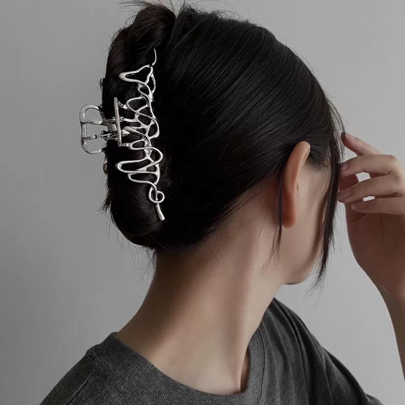 Ruoshui Woman Novelty Irregular Hairpins Punk Style Metal Silver Hair Claws Barrettes Women Hair Accessories Hair Clips Hairgrip