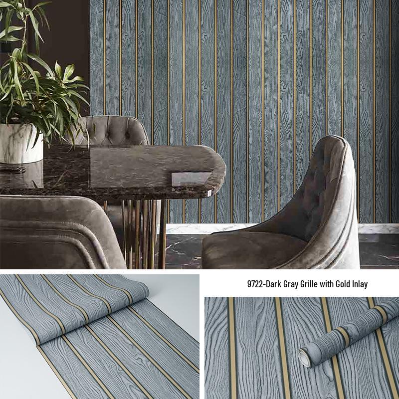Self-Adhesive Waterproof PVC Imitation Grille Wallpaper for Bedroom Wall Decoration