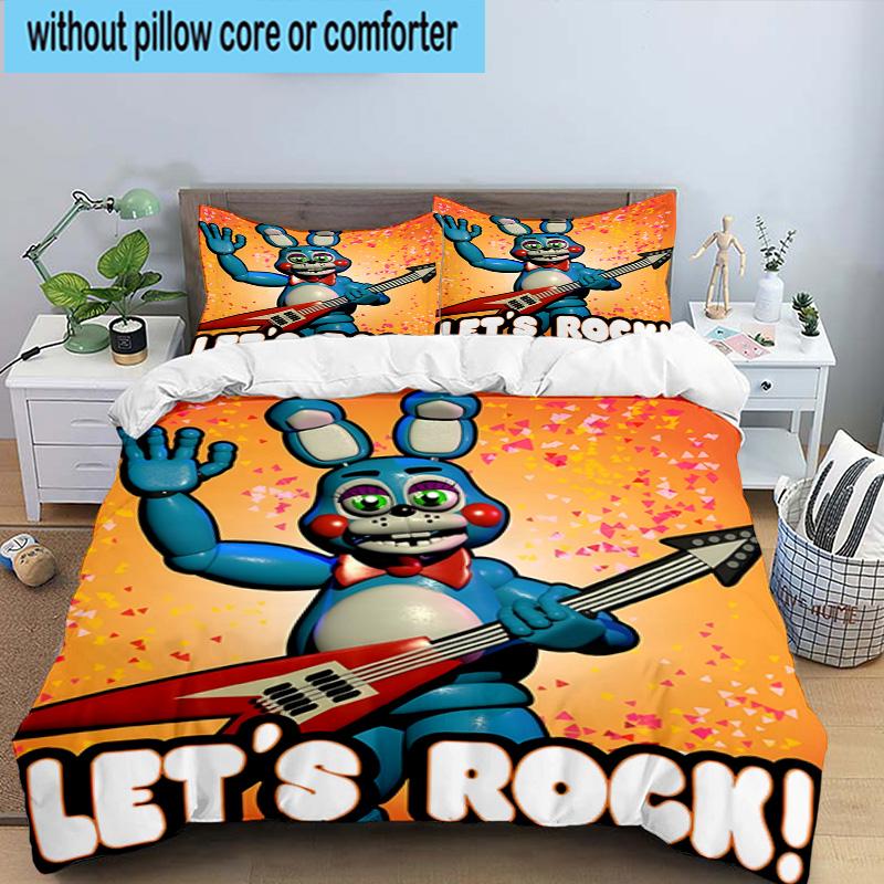 3PCS Five Nights Teddy Bear 3pcs Bedding,Including 3PCS Duvet Cover And 2pcs Pillowcases Perfect for Christmas,Ideal for Bedroom, Dormitory