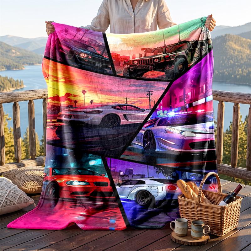 Coperta Calda in Flanella con Fantasia GTA, Coperta Leggera e Confortevole per Letto e Divano