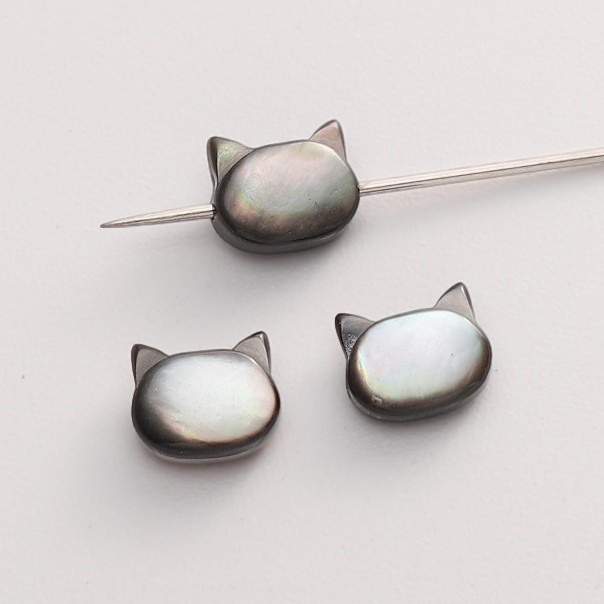 

Натуральные ракушечные бусины в виде головы кролика и кошки для изготовления ожерелий, браслетов, серег и другой бижутерии 6x7mm 1pc чёрный