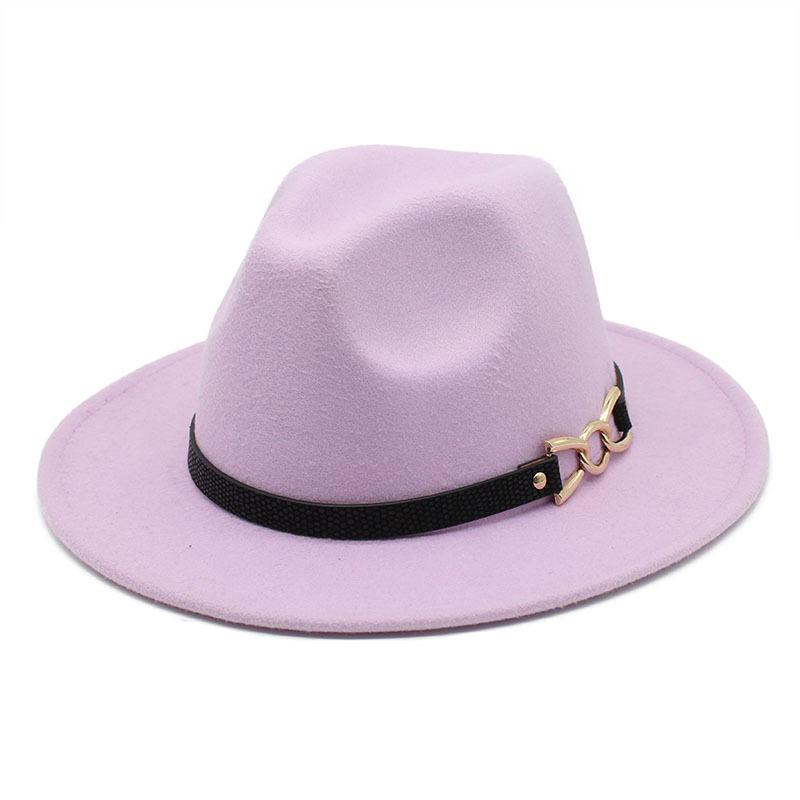 Big Brim Brown Belt British Retro Felt Hat Western Denim Woolen Tibetan Hat Jazz Hat