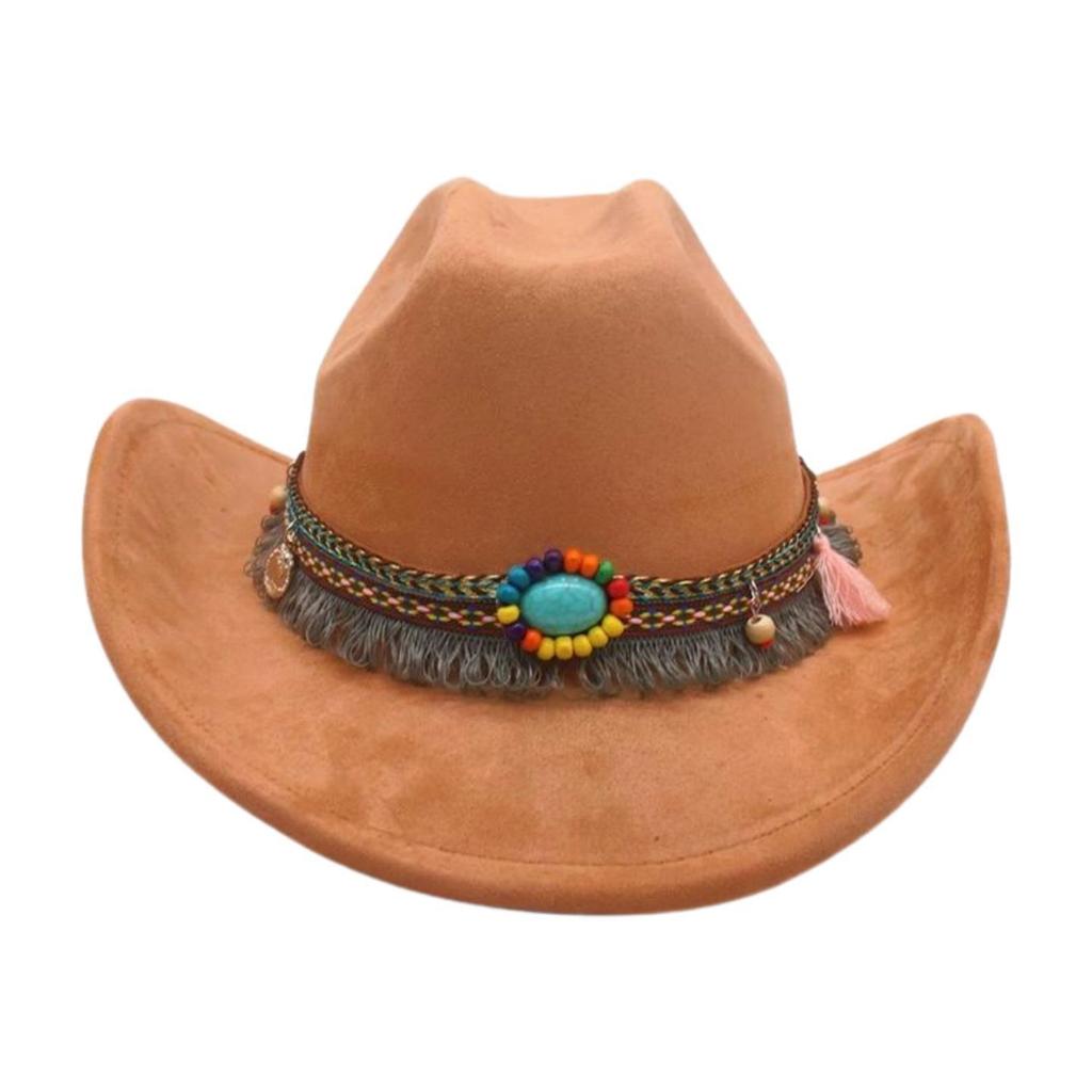 British Style Knight Performance Dance Performance Jazz Hat Ethnic Style Warped Edge Top Hat Travel Cowboy Hat