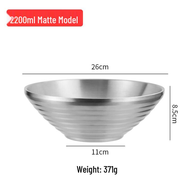 Qiwei 304 Stainless Steel Large Soup Noodle Bowl