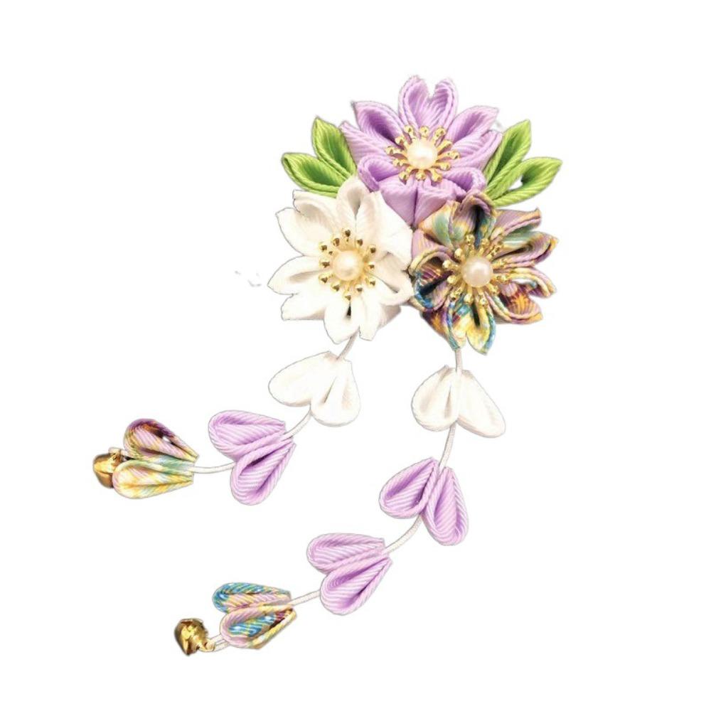 Hanfu Accessories Japanese Kimono Headwear Ancient Style Tassel Flower Hairpin  Hair Accessories
