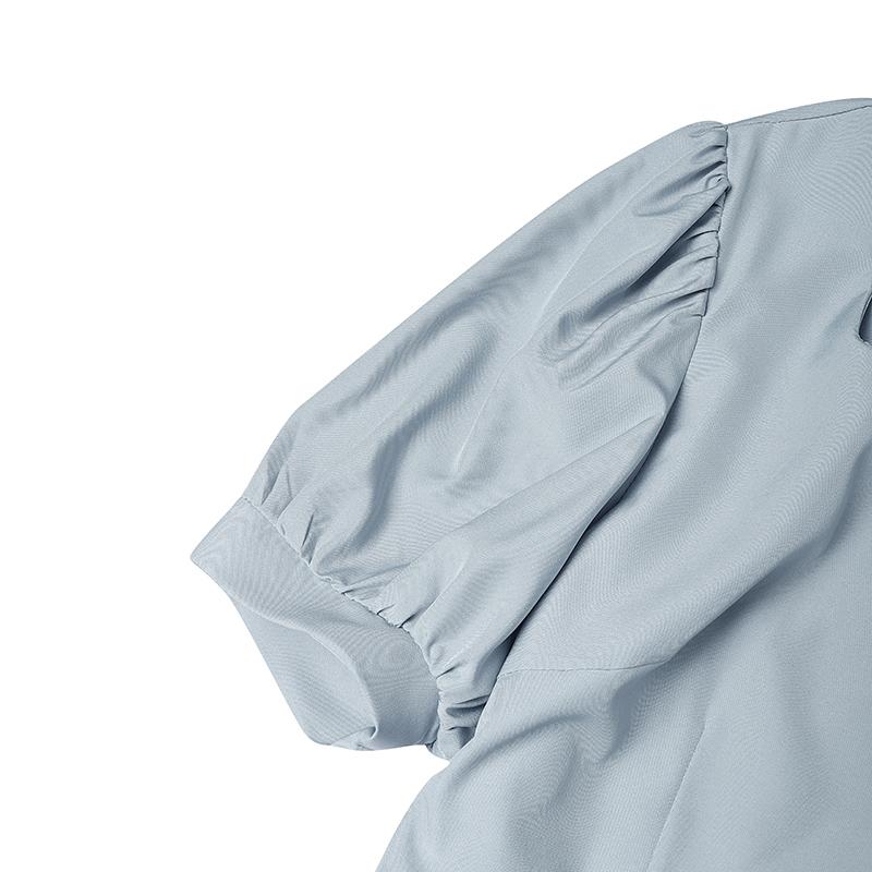 ZANZEA Women Casual Square Collar Summer Short Sleeve Pleated Dress