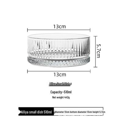 Abay Alicia Large Glass Snack Plate Set