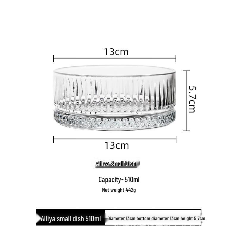 Набор больших стеклянных тарелок для закусок Abay Alicia
