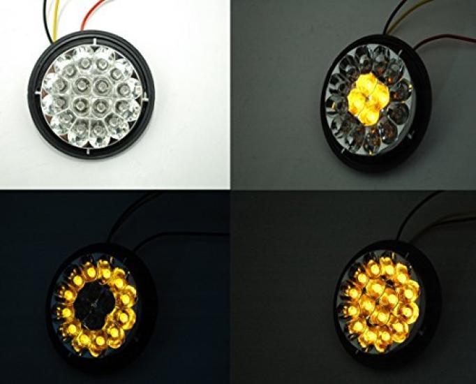 16 LED Side Bus Marker Lights Lamps for Waterproof Waterproof Blue Trucks, 24V, (4 Lights)