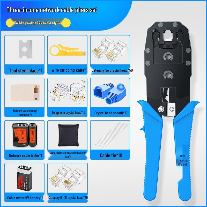 Professional Grade Network Cable Crimping Pliers Set for Cat5, Cat6, Cat7 Connectors