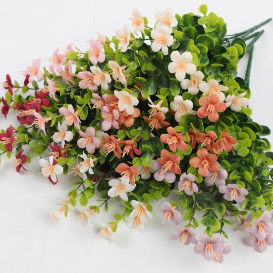 

Yousheng Artificial Flowers Bunch UV Resistant Artificial Plants Outdoor Faux Flowers Greenery Shrubs for Indoor Vase Outside Window Box Garden Patio рожевий