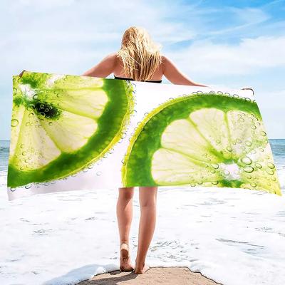 Microfiber Ultra Soft Super Water Absorbent Pool and Swim Towels Quick Dry Towel Blanket Sand Free Beach Towel Lemon Print