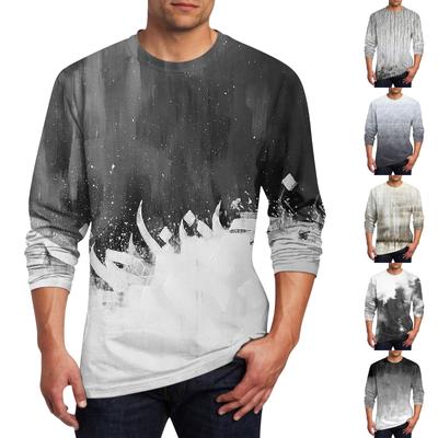 Men's T Shirt O-Neck Clothing Apparel Outdoor Long Sleeve Print Fashion Designer Vintage